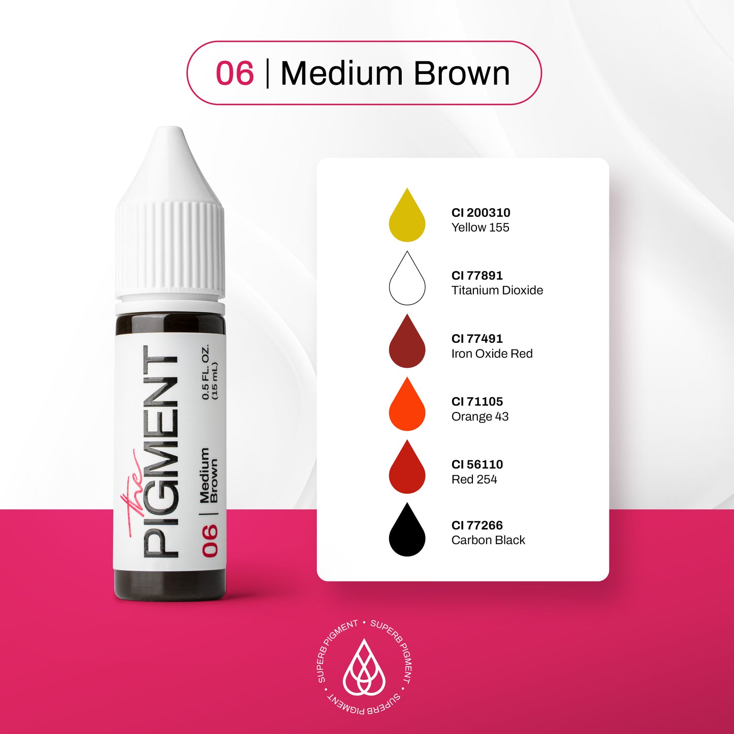 Eyebrows PMU Pigment - 06 Medium Brown -箱なし-